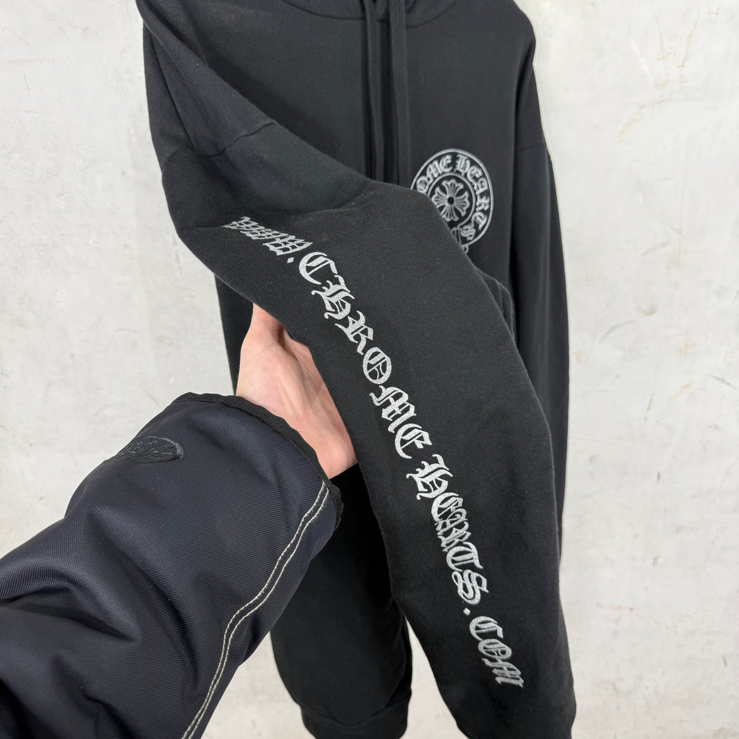 Chrome Hearts Silver Glitter Horseshoe Hoodie