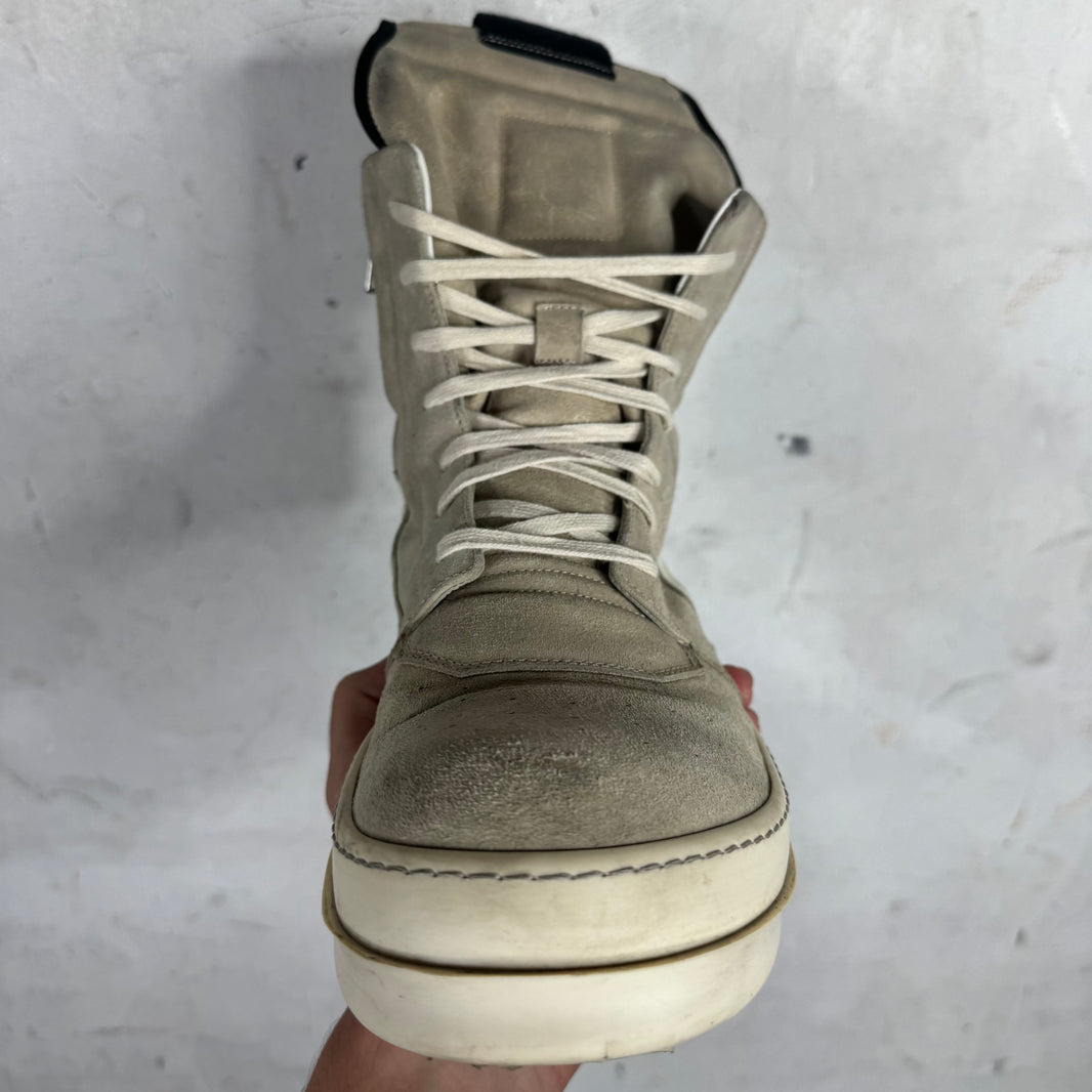 Rick Owens Gray Suede Geobaskets