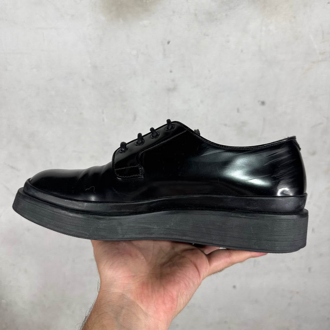Prada Leather Flat Platform Sole Derbys