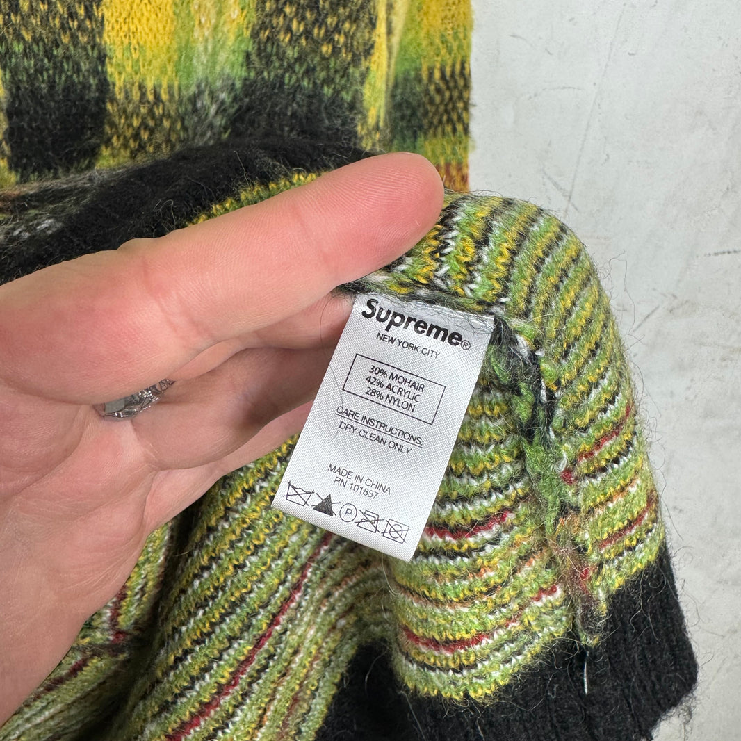 Supreme Plaid Brushed Mohair Sweater
