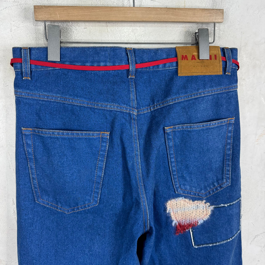 Marni Baggy Patchworked Darkwash Jeans