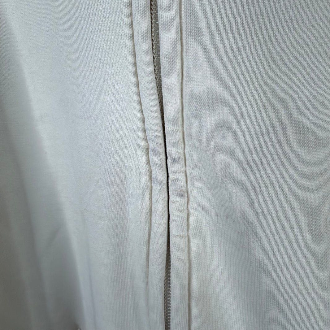 Balenciaga Cream Back Logo Zip-Up Hoodie