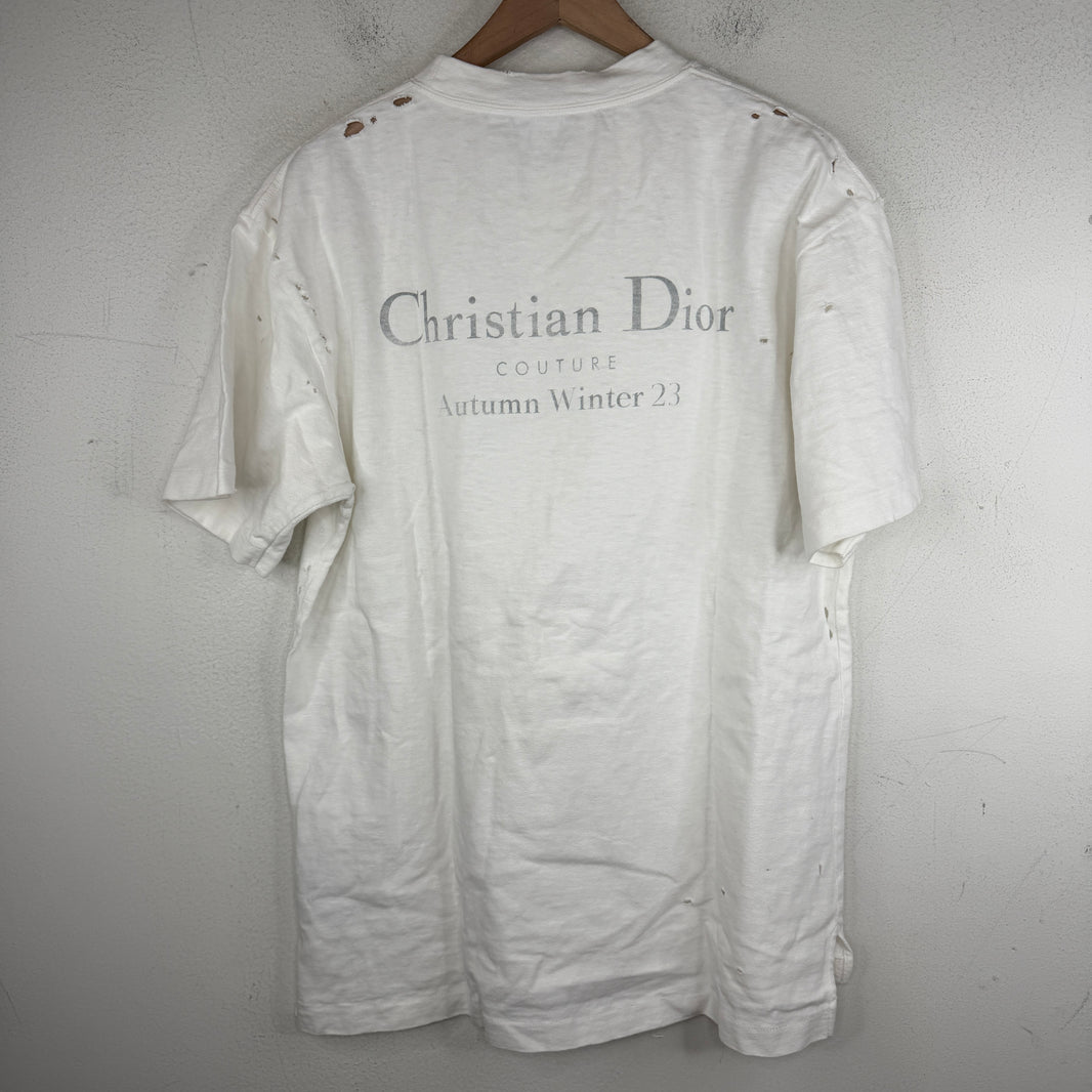 Dior Distressed White T-Shirt