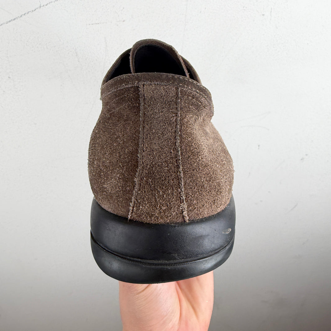 Prada Brown Suede Low Top Sneakers