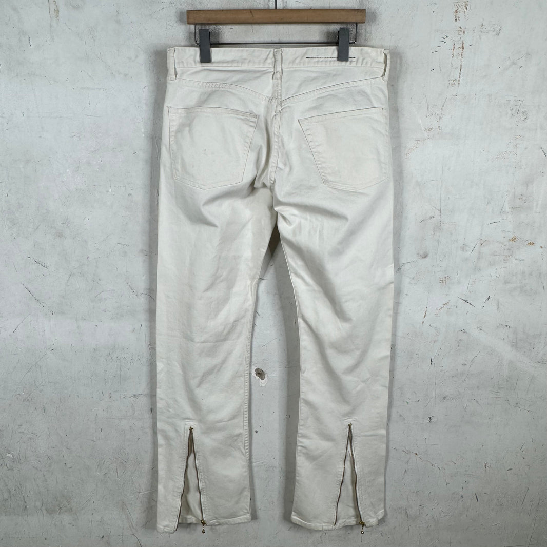 VLONE White Runway Zip Flared Jeans