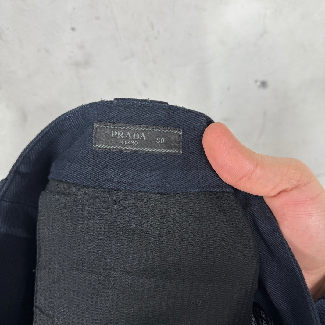 Prada Rubber Badge Canvas Pants