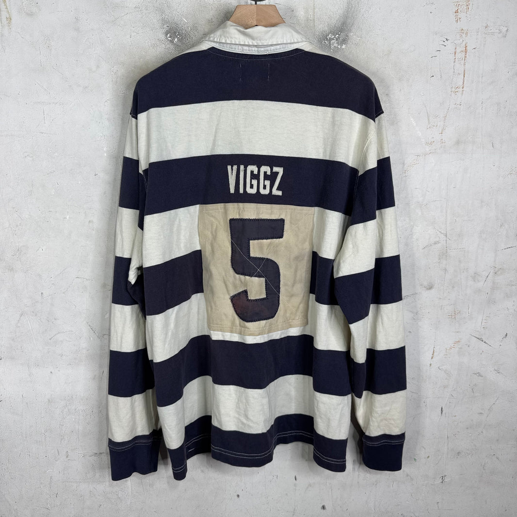 Ralph Lauren Rugby Blue Striped Skull L/S Polo