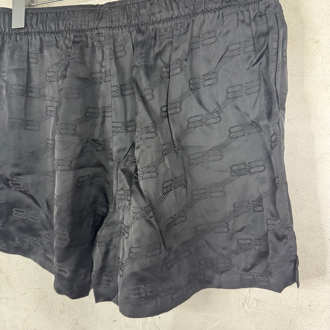 Balenciaga BB Jacquard Monogram Silk Shorts