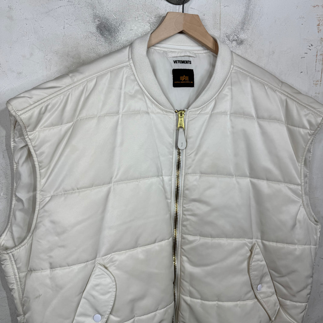 Vetements x Alpha Industries White Bomber Vest