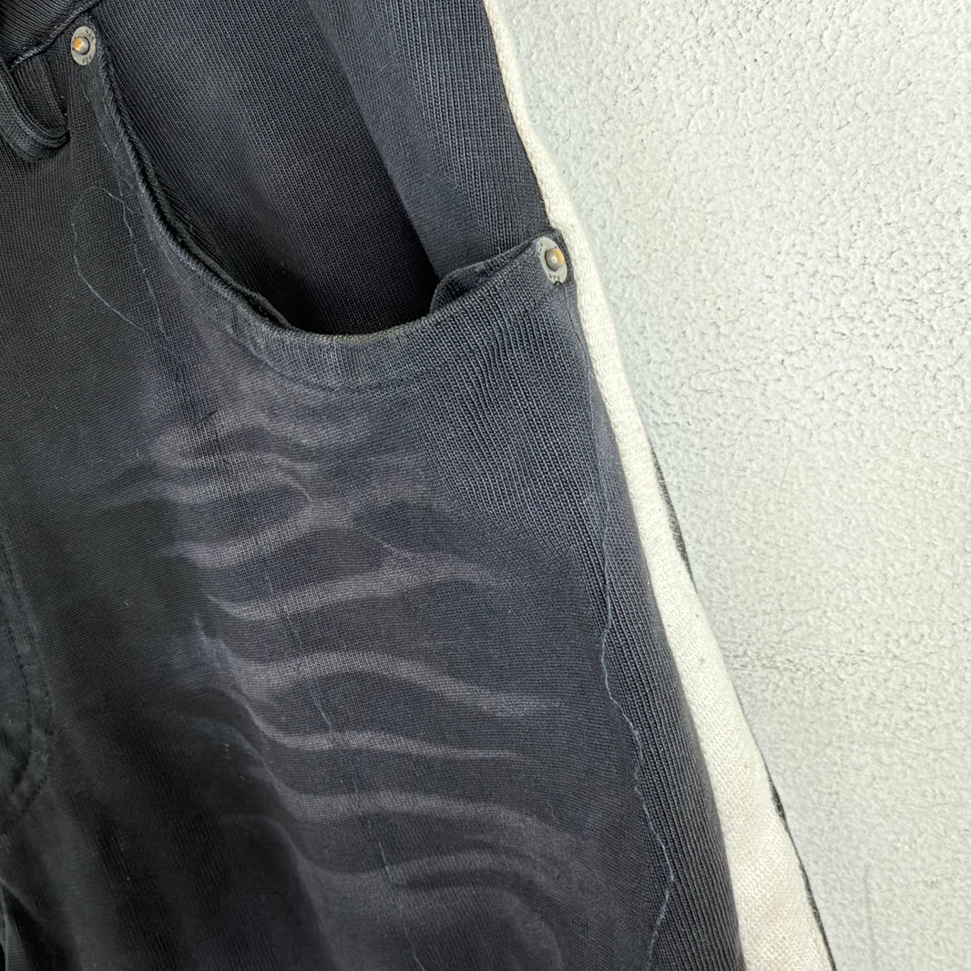 424 Black Striped Cotton Pants