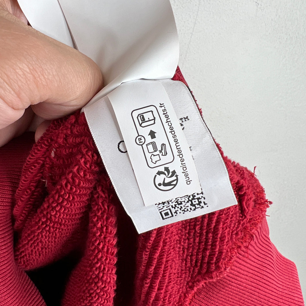 Off White Red Blur Logo Hoodie
