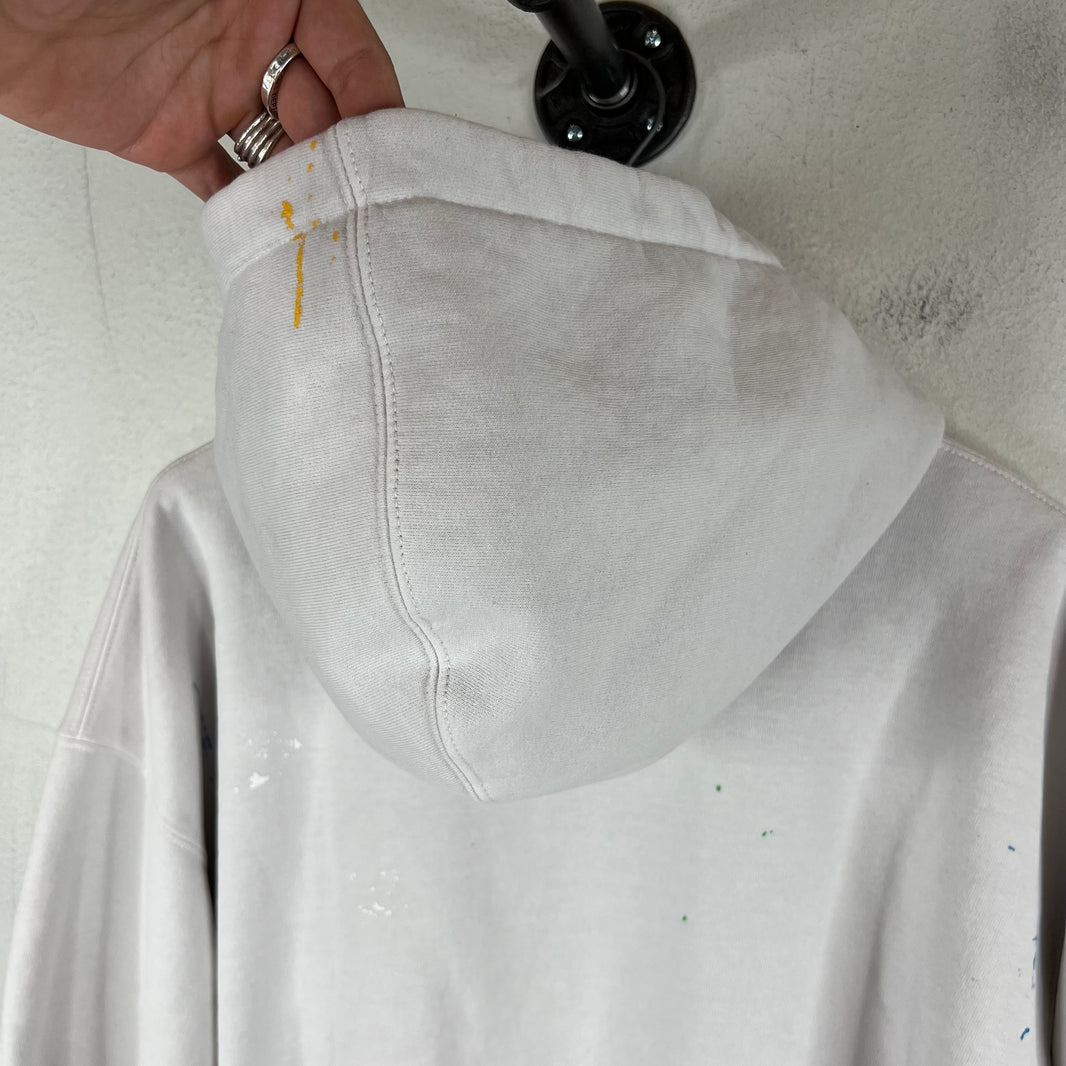 Supreme White MM6 Box Logo Zip-Up Hoodie