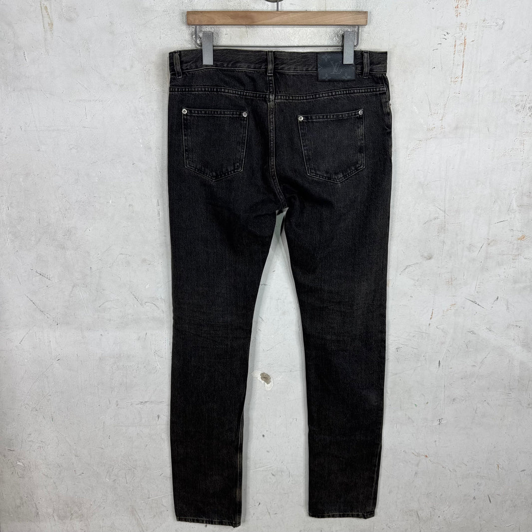 Louis Vuitton Grey Monogram Badge Denim