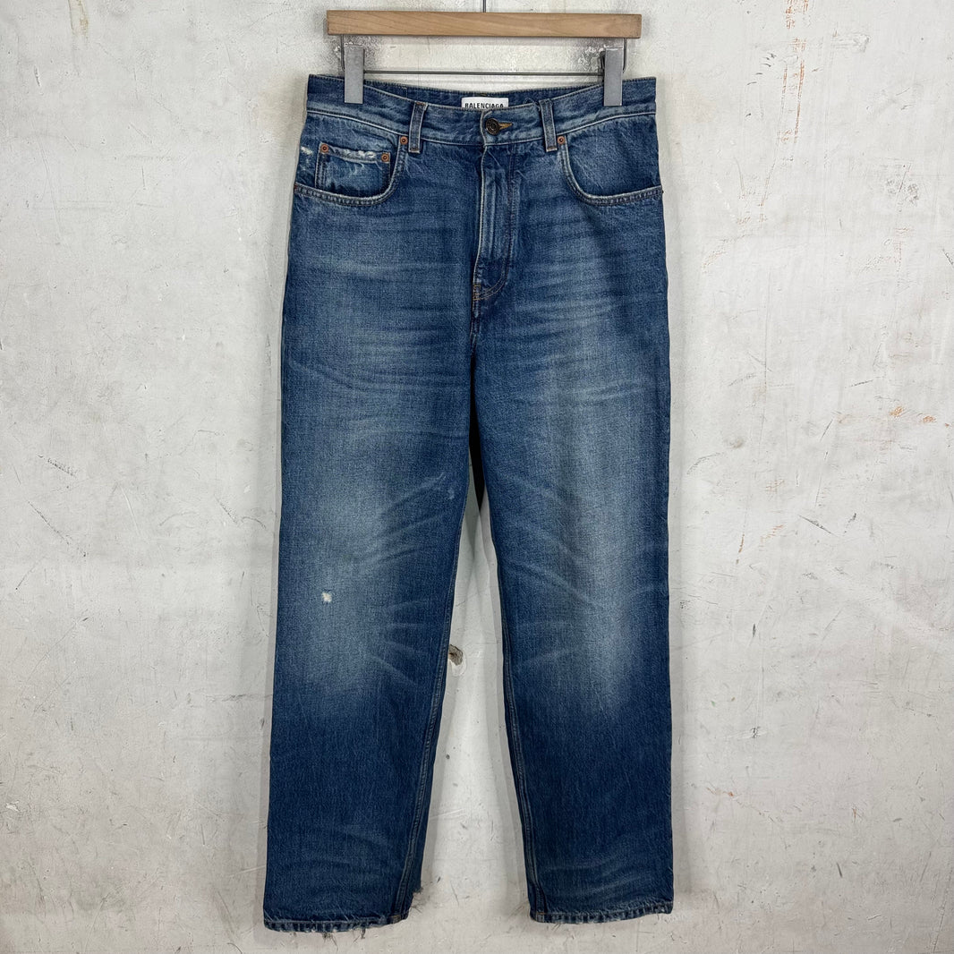 Balenciaga Loose Straight Medium Wash Jeans