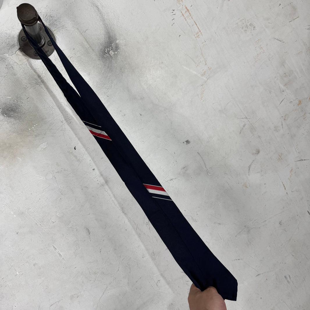 Thom Browne Navy Striped Tie