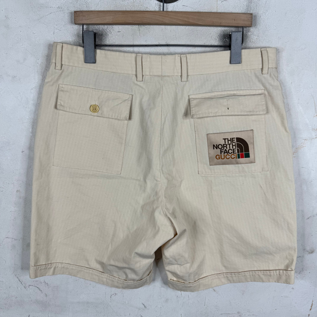 Gucci x TNF Cream Cargo Shorts