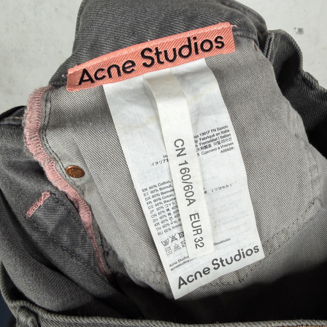Acne Studios Altered Gray Wide Leg Jeans