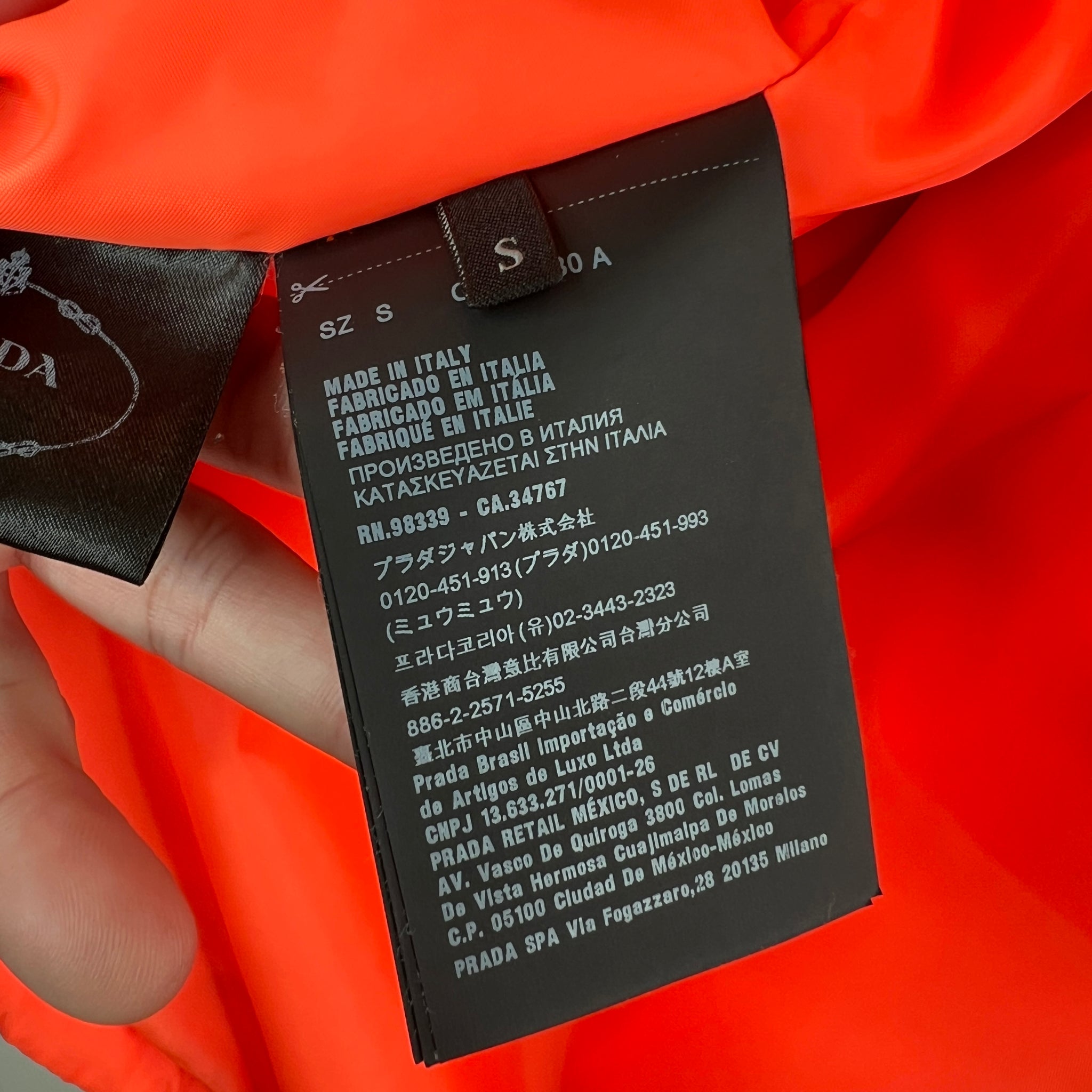 Prada Linea Rossa Orange Technical Padded Jacket