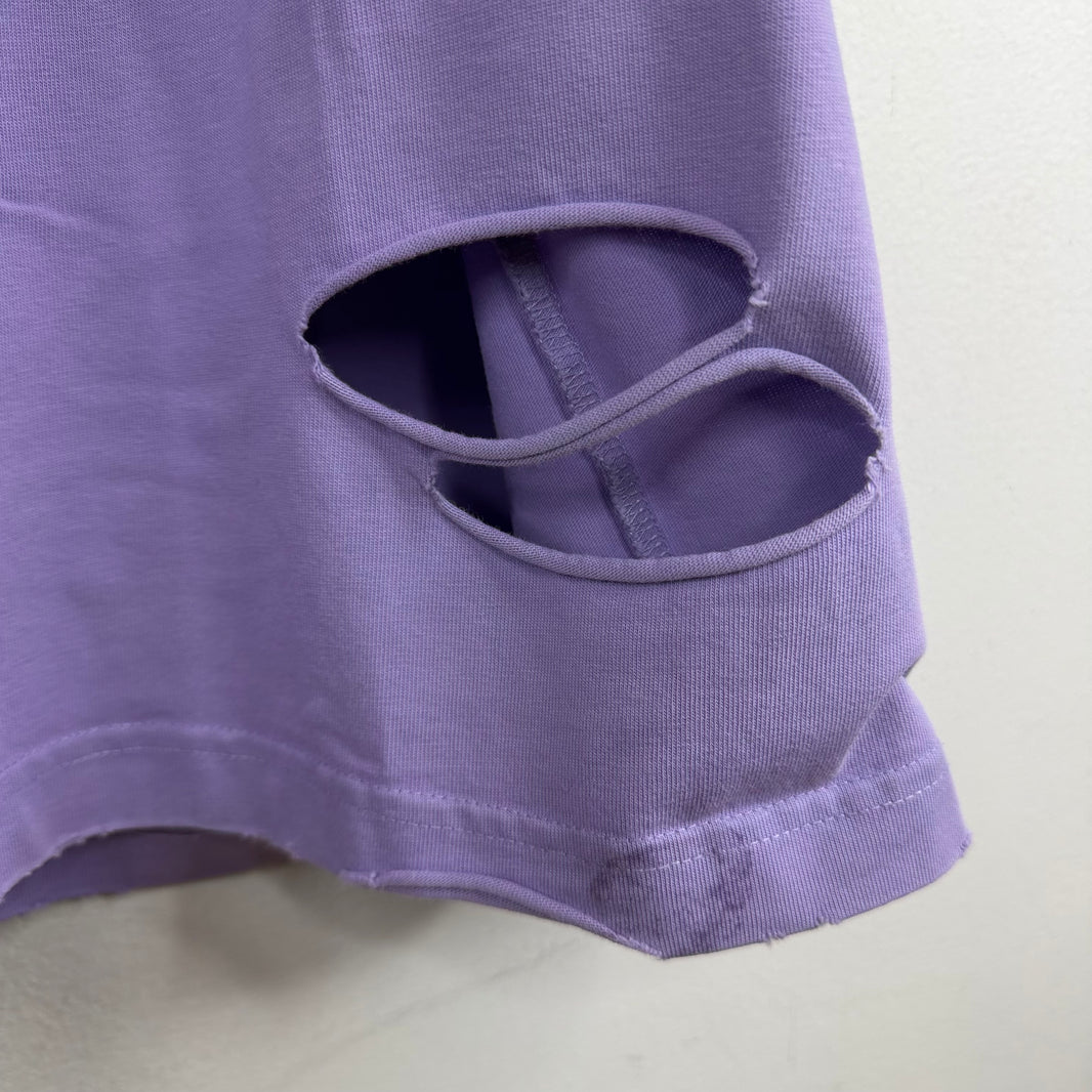 Balenciaga Purple Distressed T-Shirt