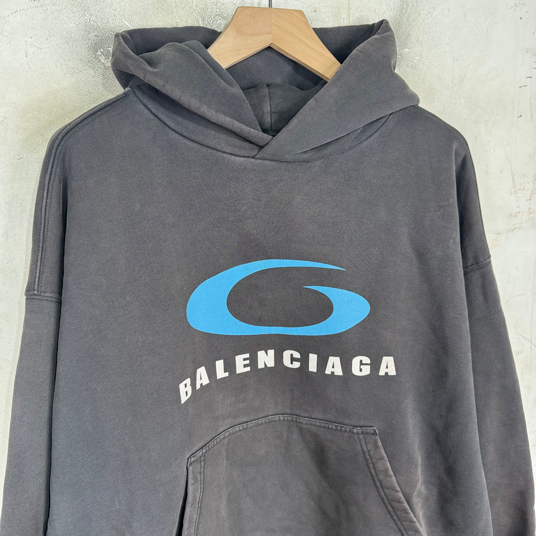 Balenciaga Smoked Surfer Logo Hoodie