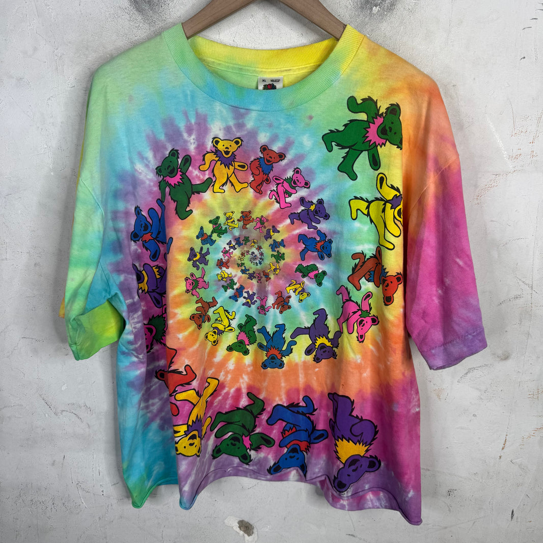 Vintage Grateful Dead Cropped Tie-dye Bears T-Shirt