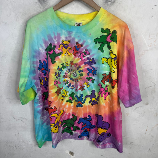 Vintage Grateful Dead Cropped Tie-dye Bears T-Shirt