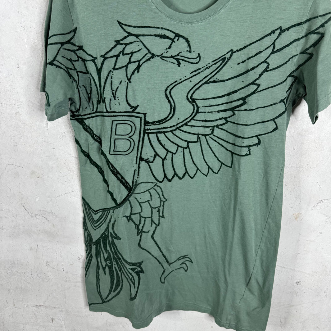Balmain Green Eagle Crested T-Shirt