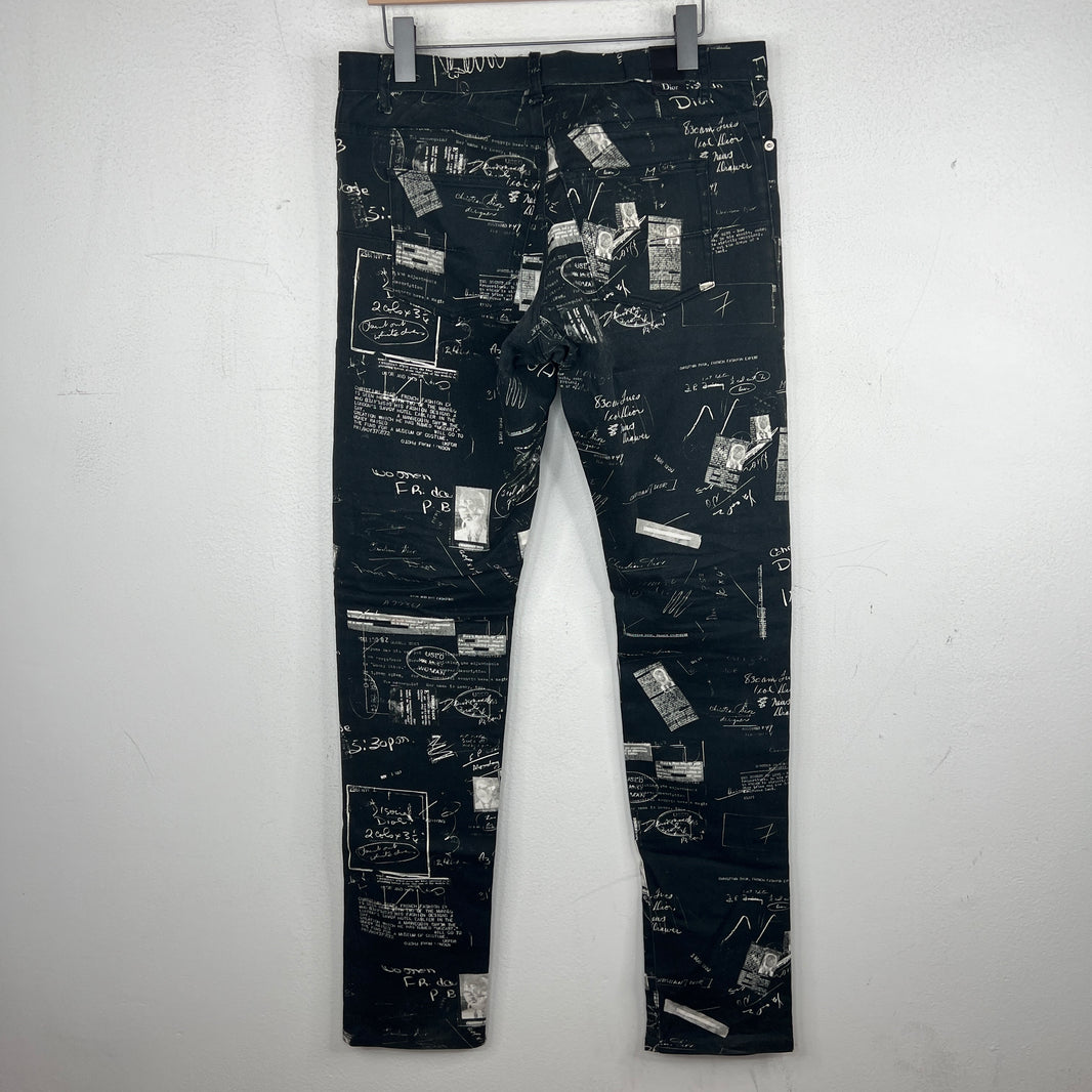Dior Black Doodle Slim Denim Jeans