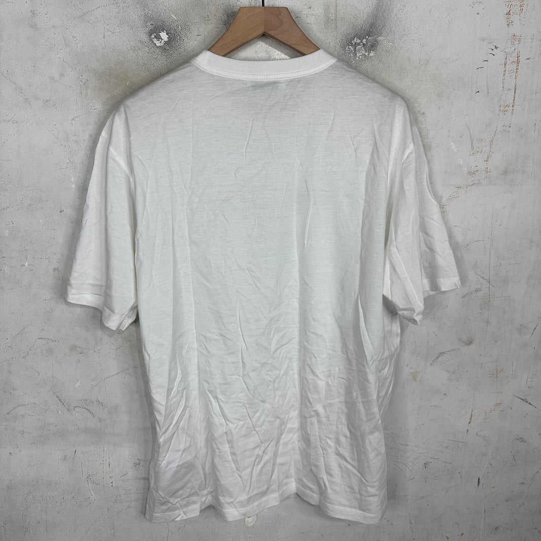 Prada White Rubberized Crest Logo T-Shirt