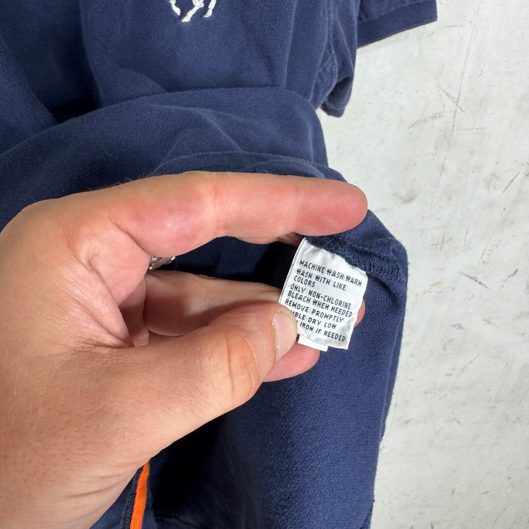 Ralph Lauren Navy White Orange Stitch Big Pony Polo