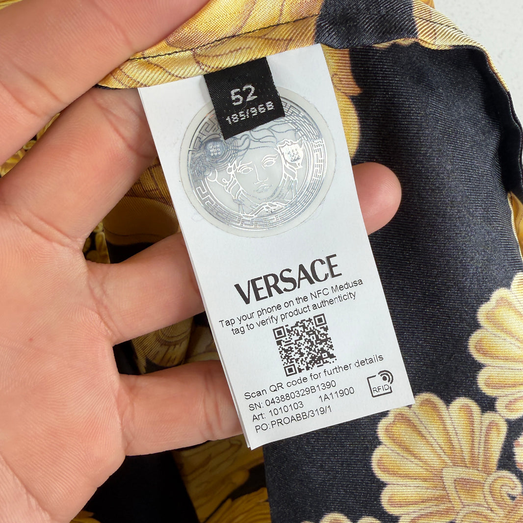 Versace Silk Pattern Button Up Shirt