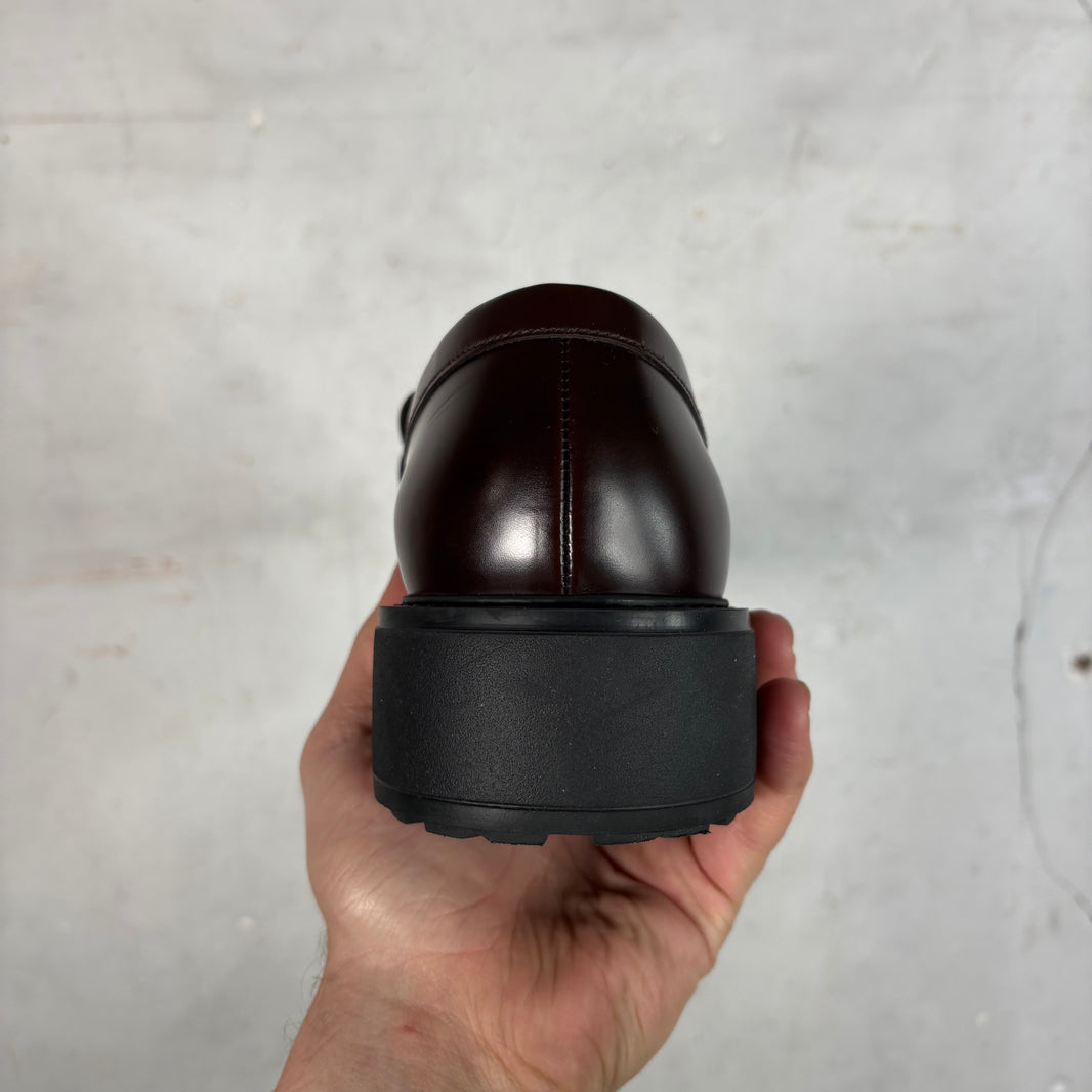 Prada Brown Leather Chunky Loafers