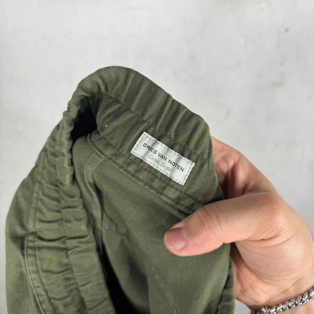 Dries Van Noten Olive Bondage Zippered Cargo