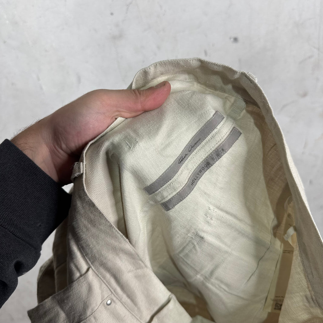 Rick Owens Hollywood Beige Linen Stefan Cargos