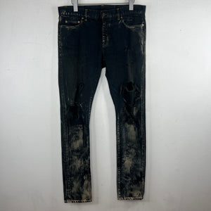 Saint Laurent D02 Black Oil Spill Jeans