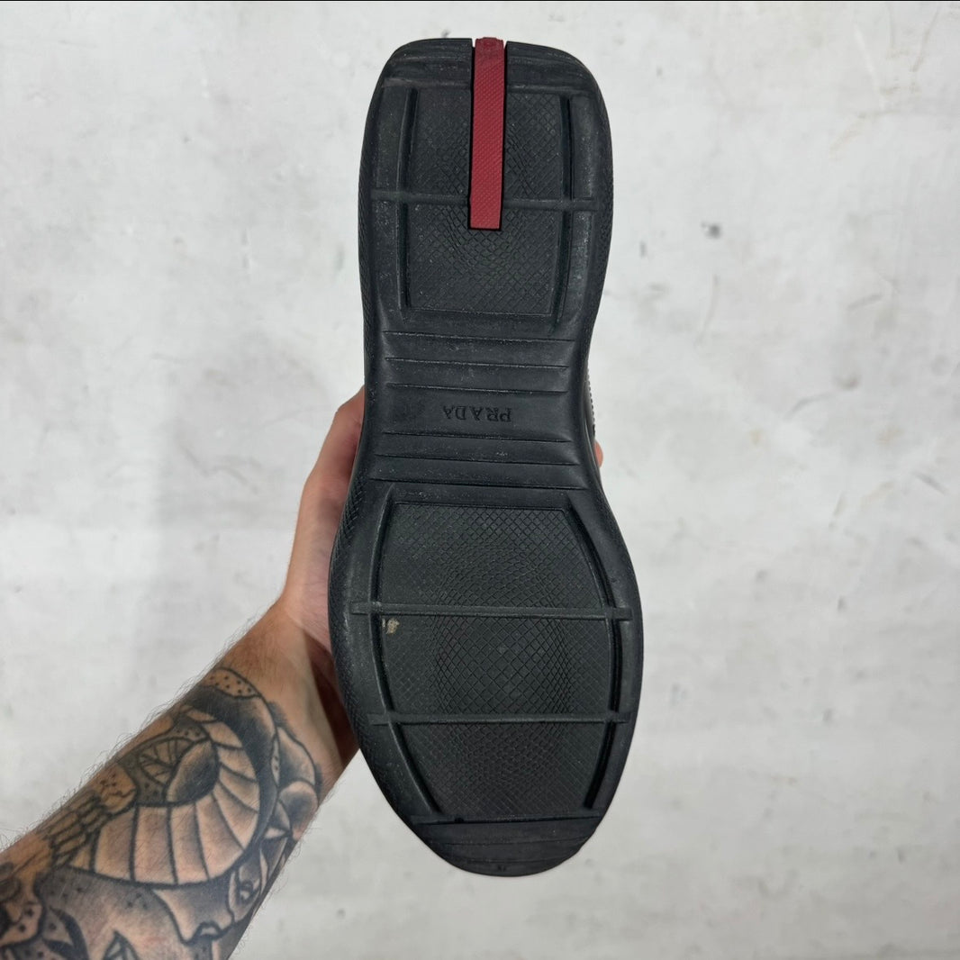 Prada Perforated Black Leather America Cups