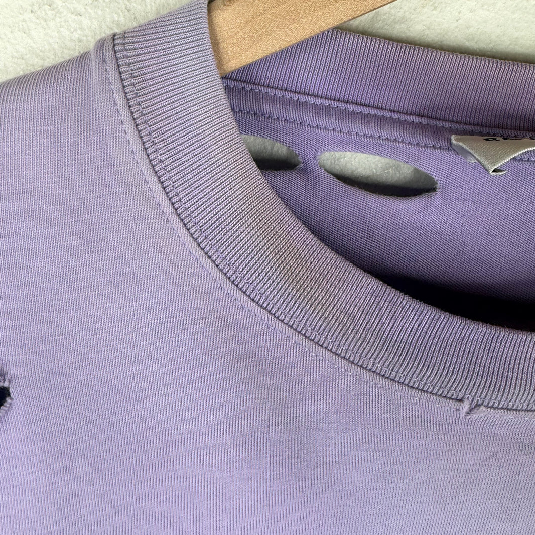 Balenciaga Purple Distressed T-Shirt
