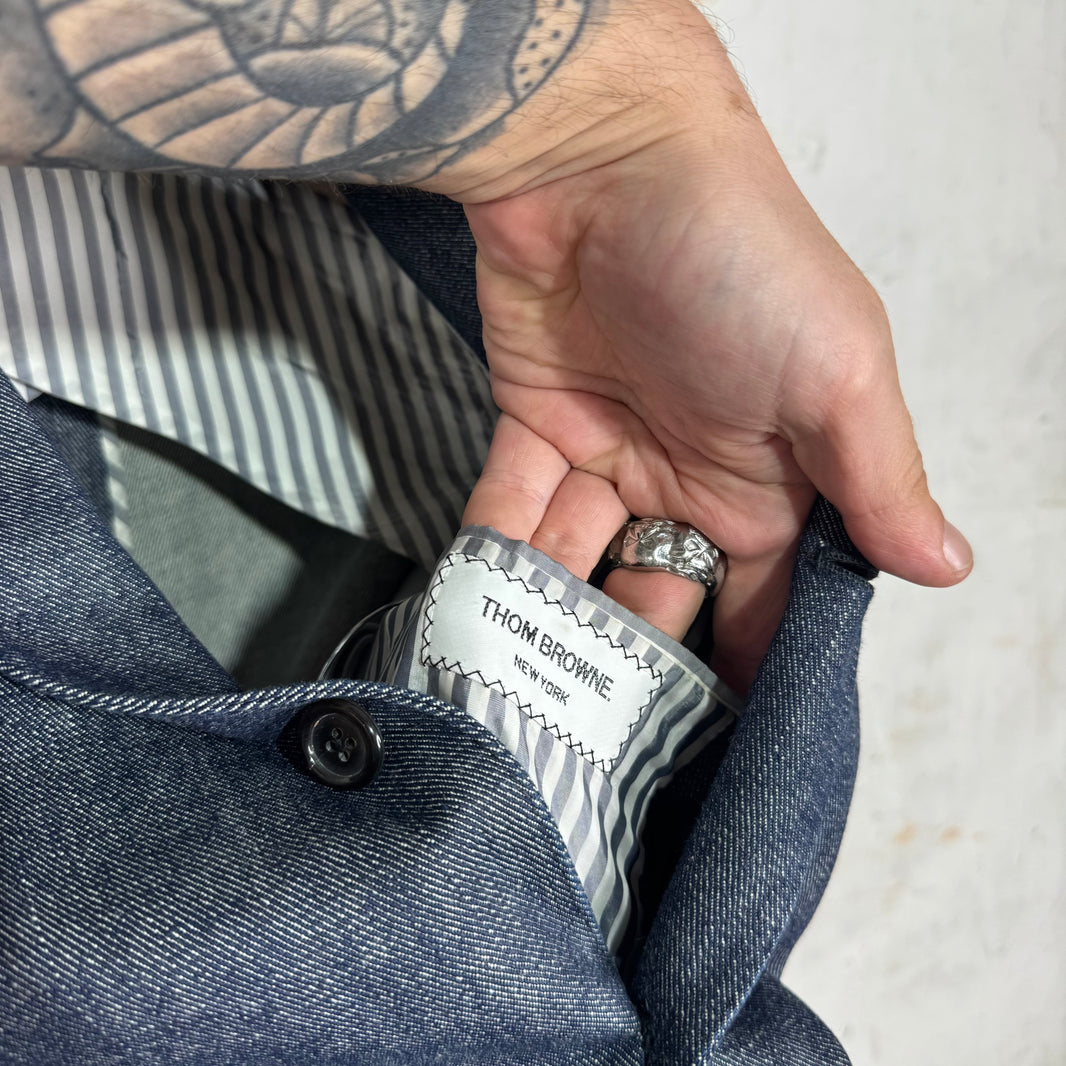 Thom Browne Blue Denim Blazer