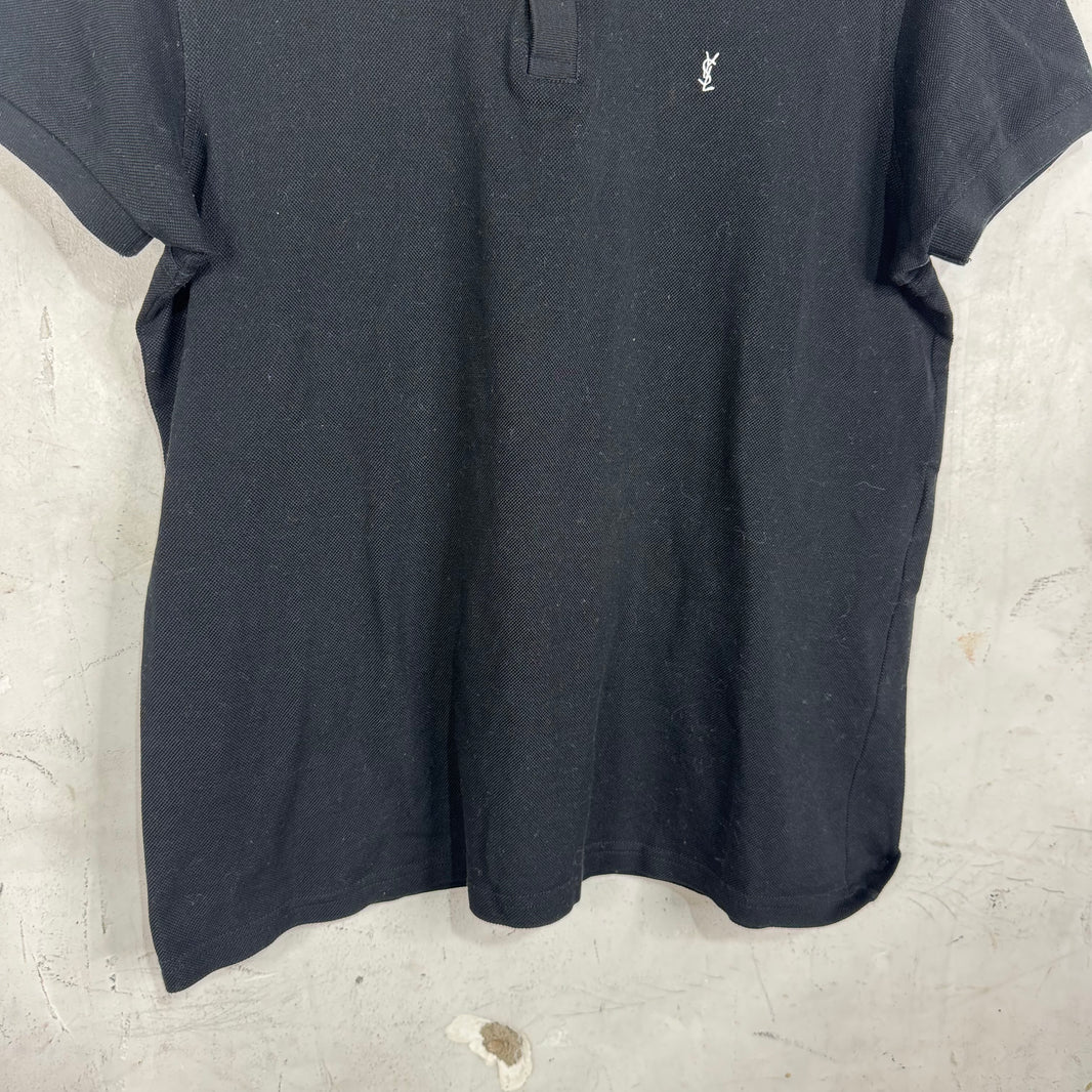 Saint Laurent Two Button Leather Collar Shirt