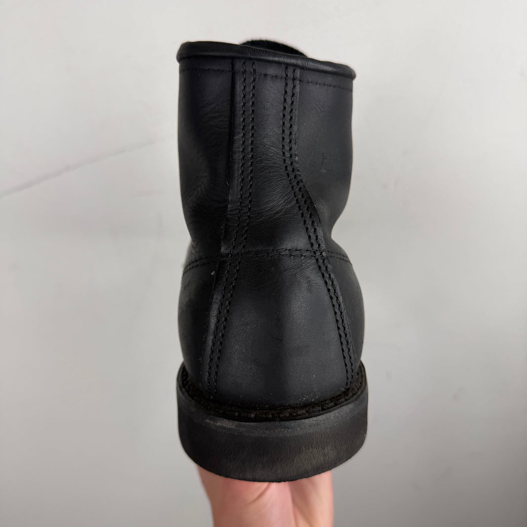 Red Wing Black Leather Moc Boots