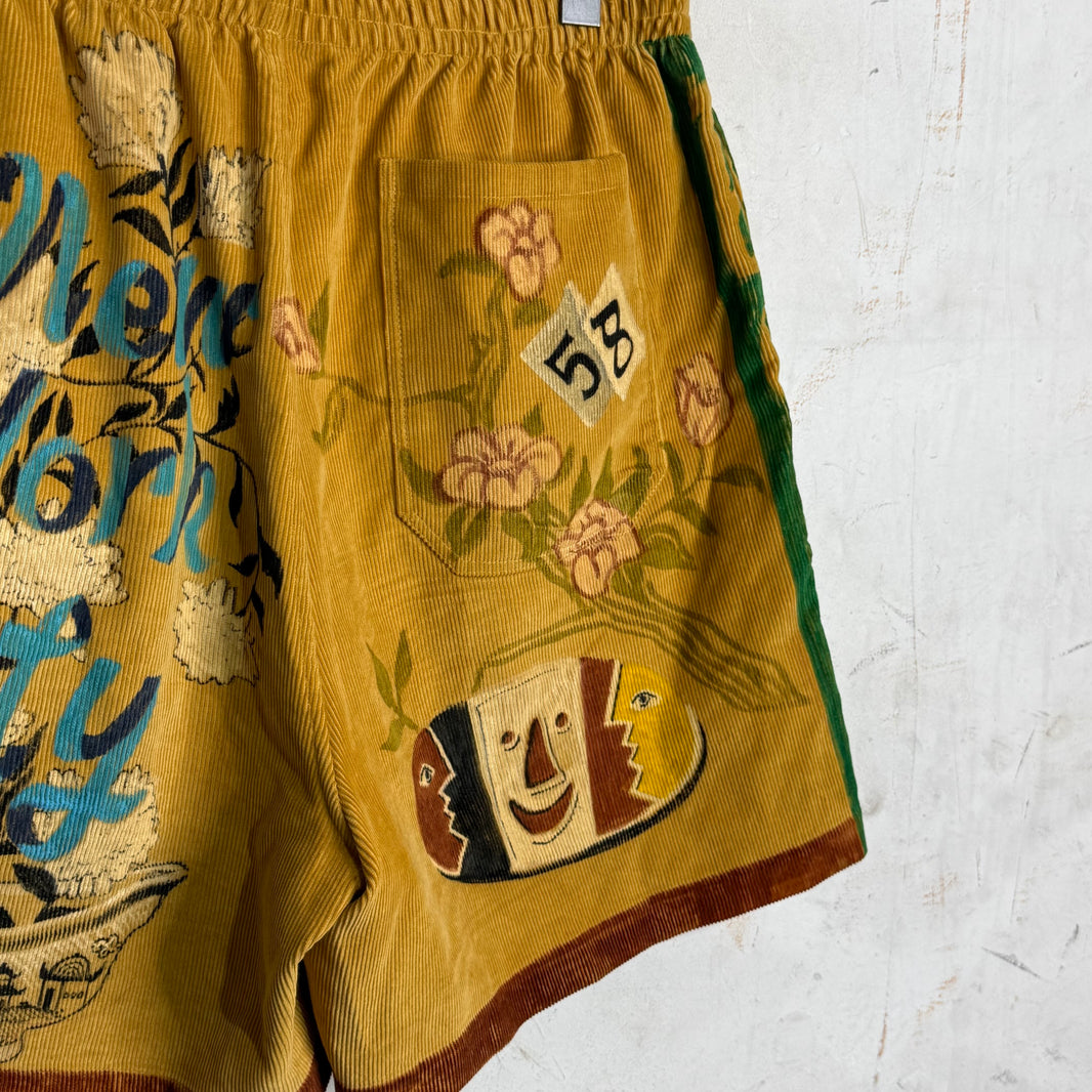 Bode Lemon Cord Shorts