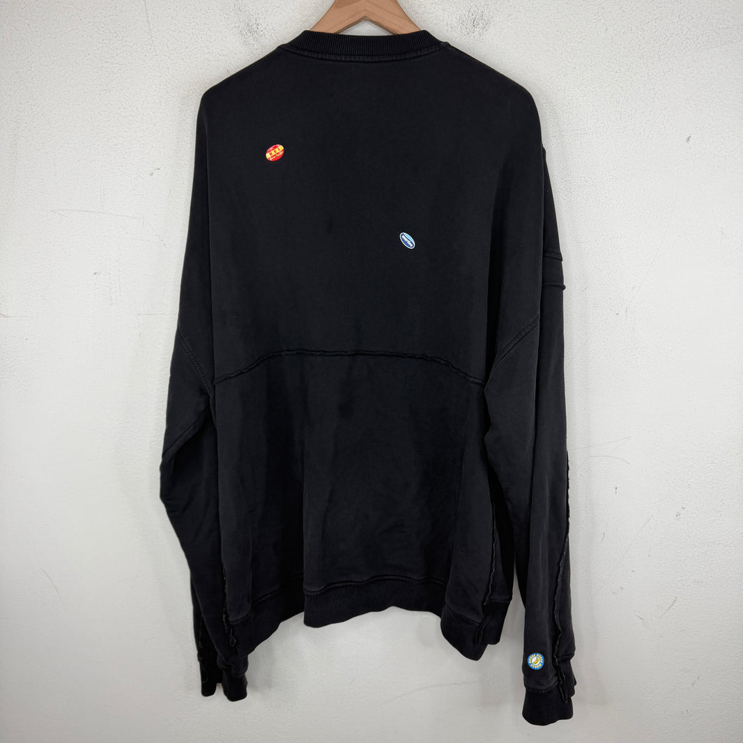 Martine Rose Sticker Cotton Zip Up Jacket