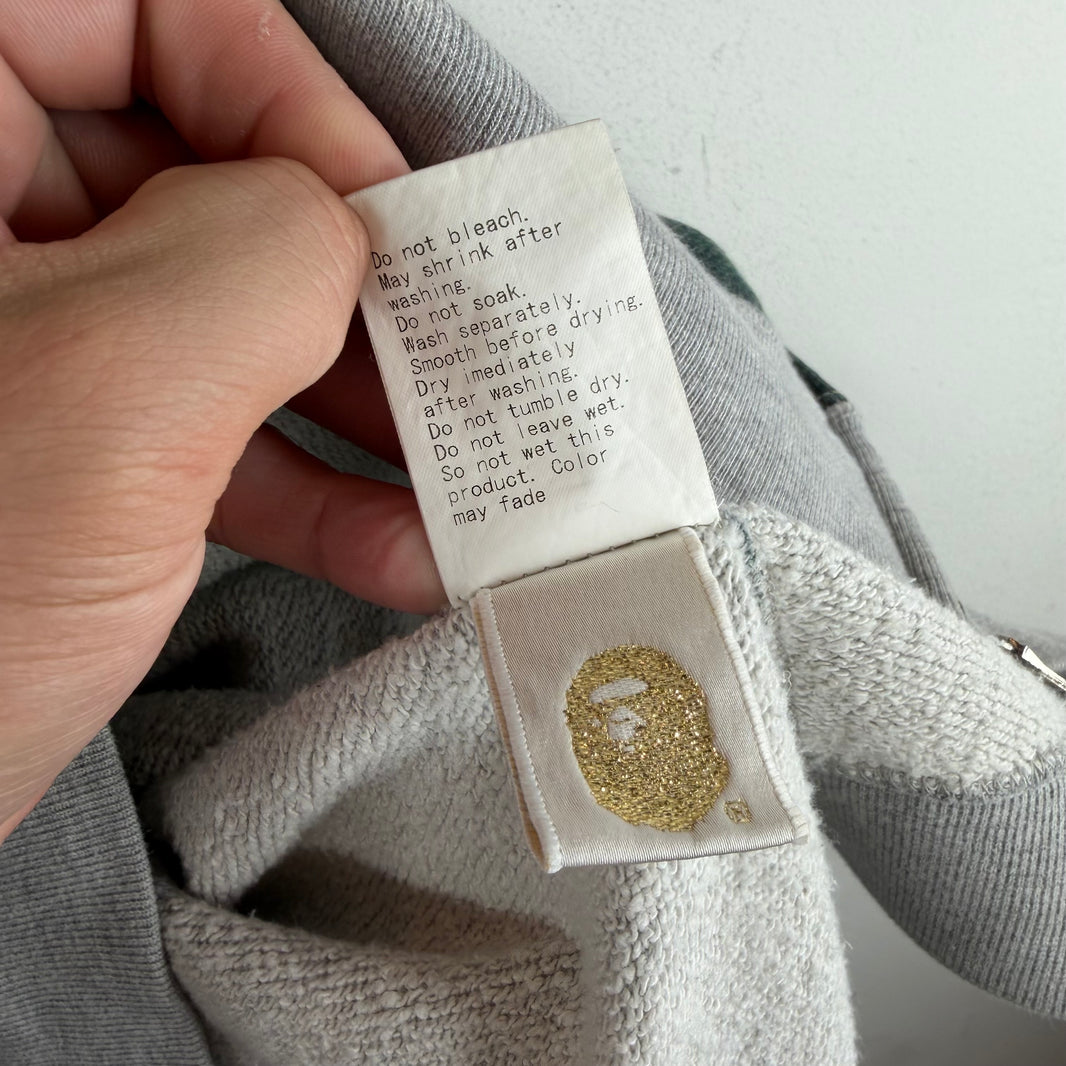 Bape Gray/Green STA Full Zip Hoodie