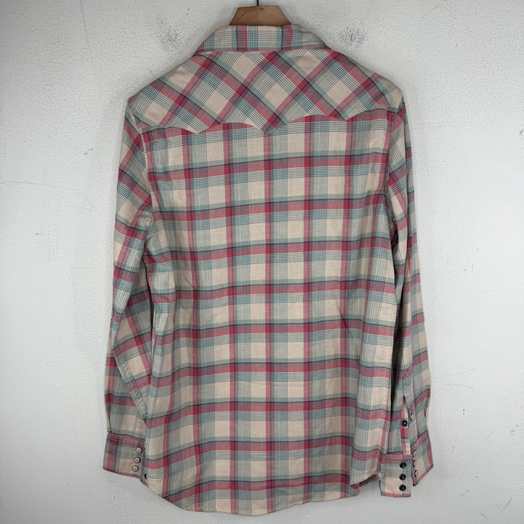 RRL Pink Western Snap Button Flannel