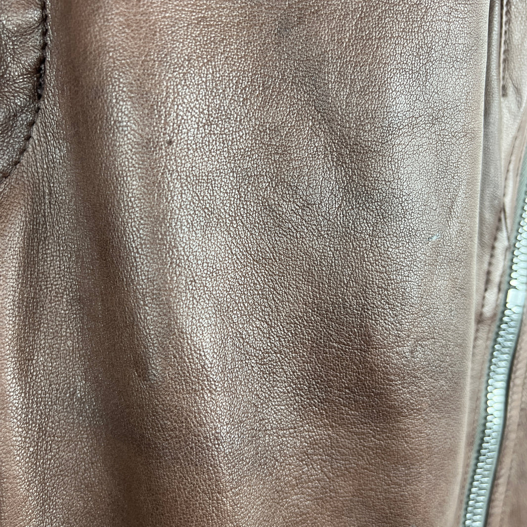 Rick Owens Brown Leather Banana Bolan Pants