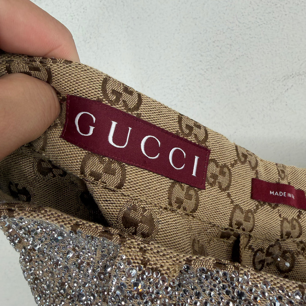 Gucci GG Monogram Crystal Embellished Carpenter Trousers