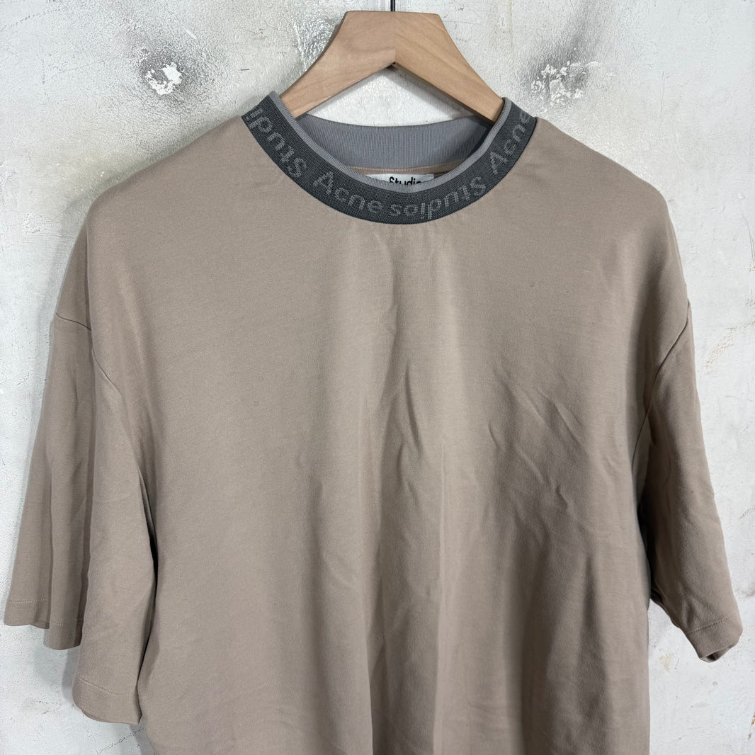 Acne Studios Beige Neck Logo Shirt