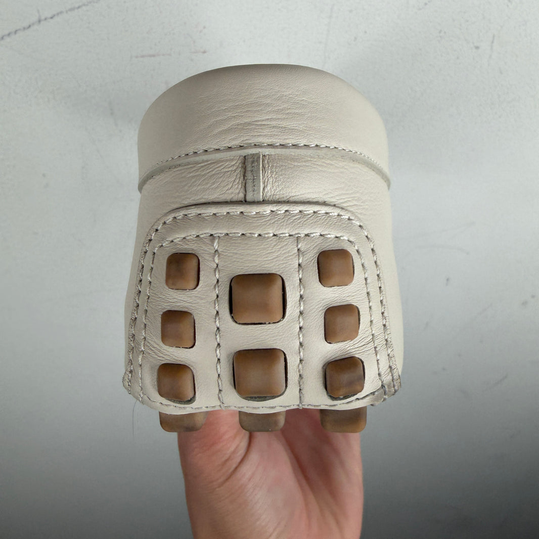 Gucci Cream Web Strap Horsebit Driving Loafer