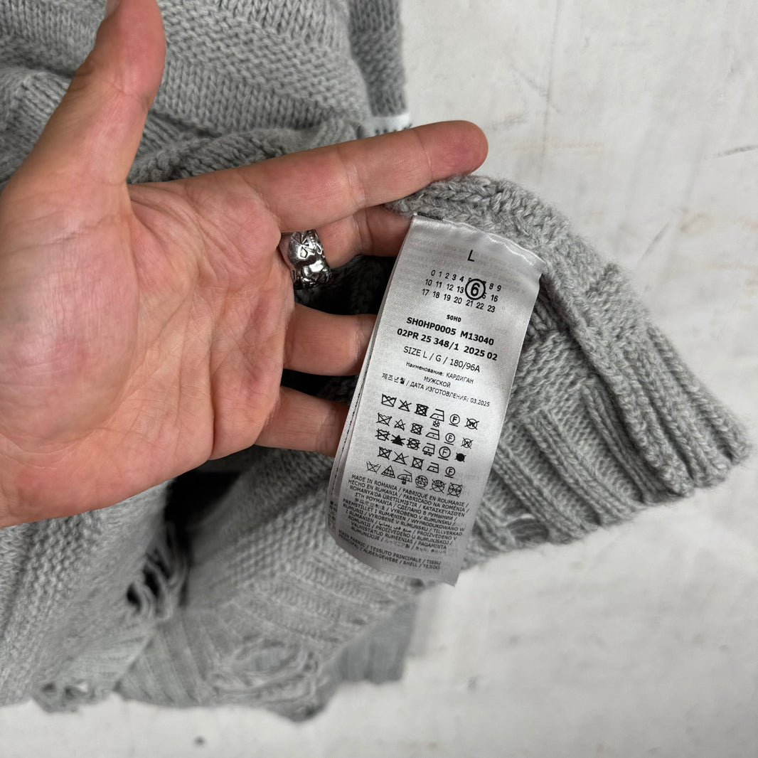 Margiela MM6 Grey Frayed Cardigan