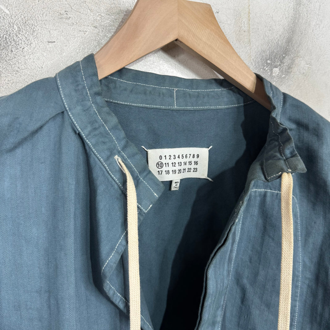 Margiela Oversized Laced Tunic Shirt Blue